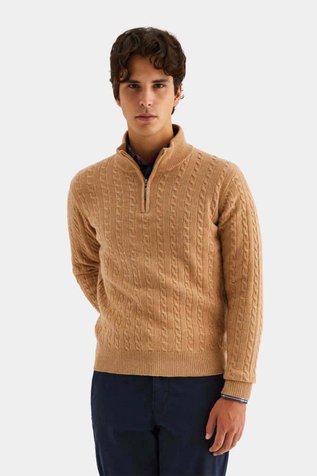Camisola de malha com fecho