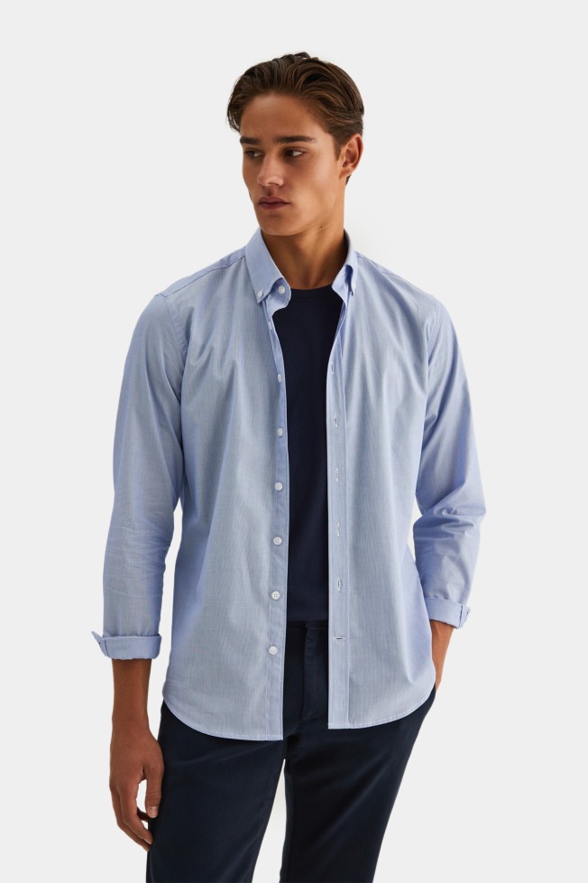 Camisa slim fit s riscas