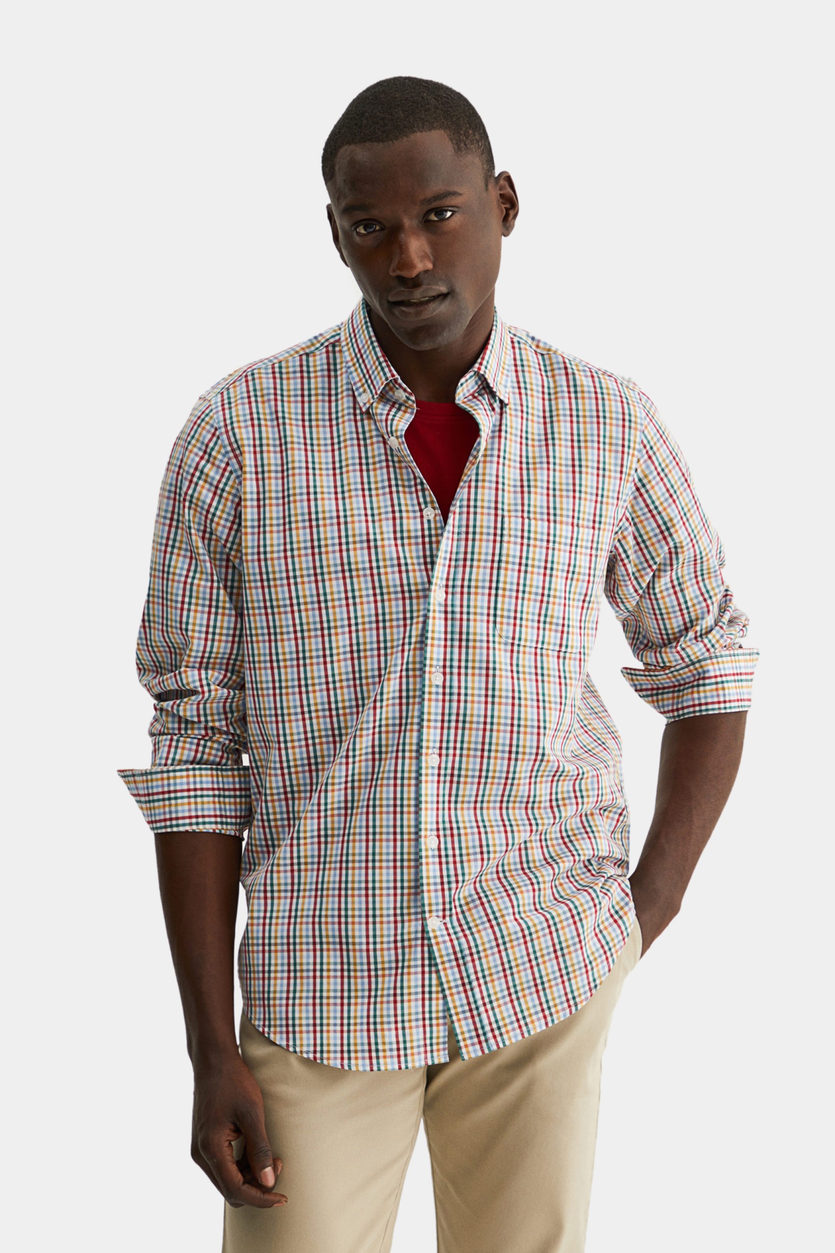 Camisa regular fit a cuadros