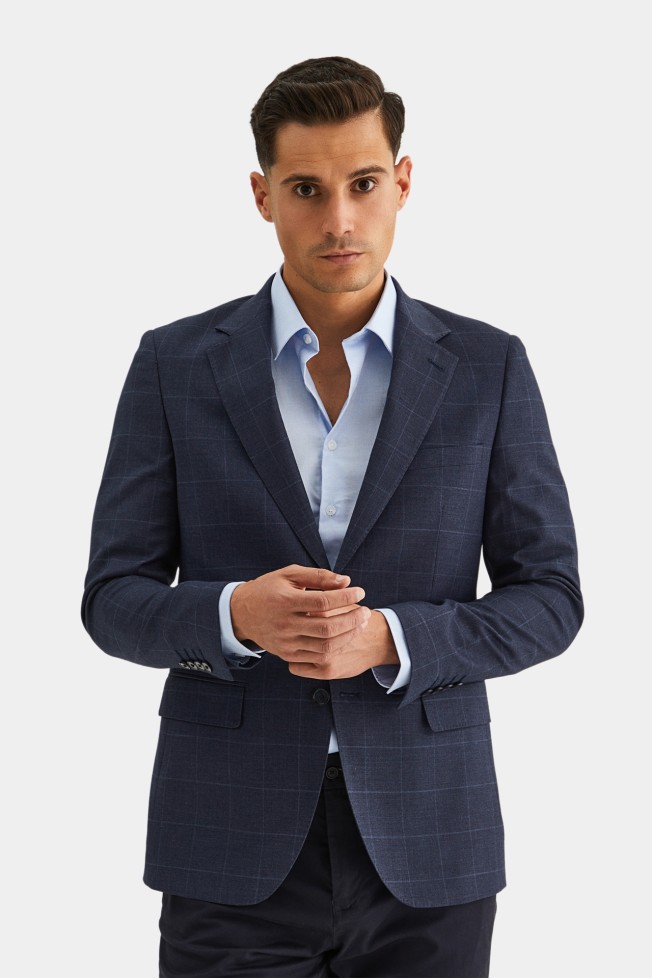 Blazer clssico padro quadrados
