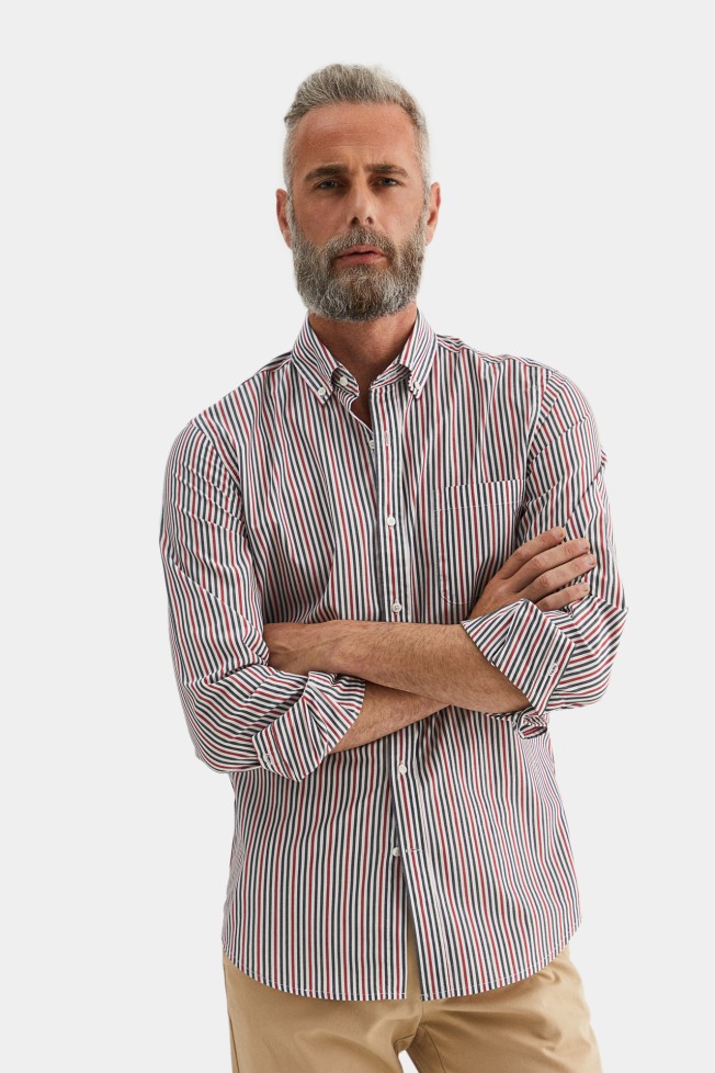 Camisa s riscas slim fit