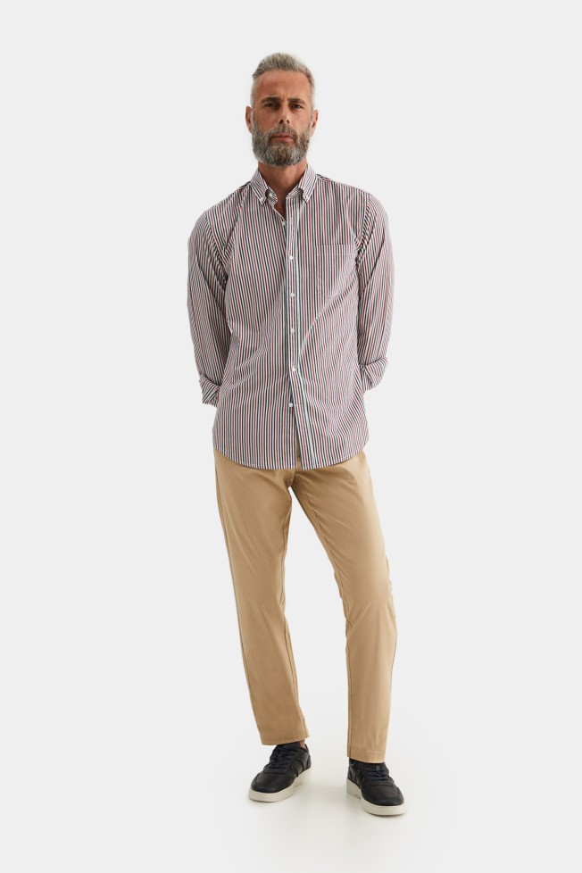 Camisa s riscas slim fit