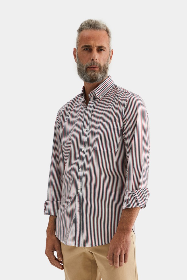 Camisa s riscas slim fit