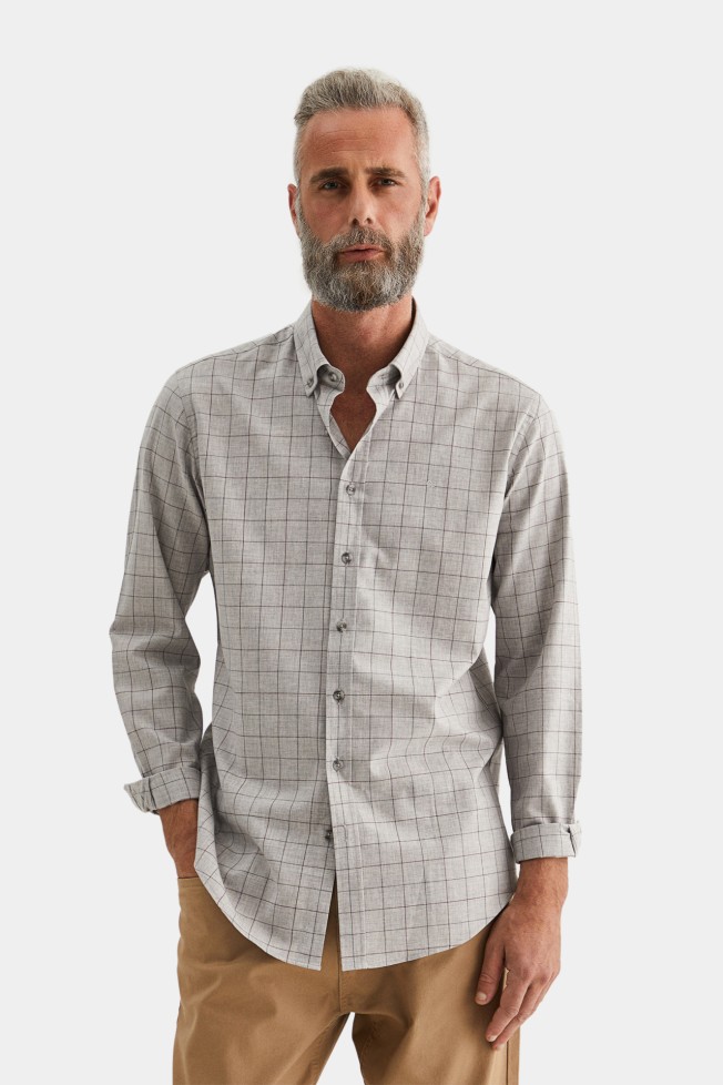 Camisa slim fit 100% algodo