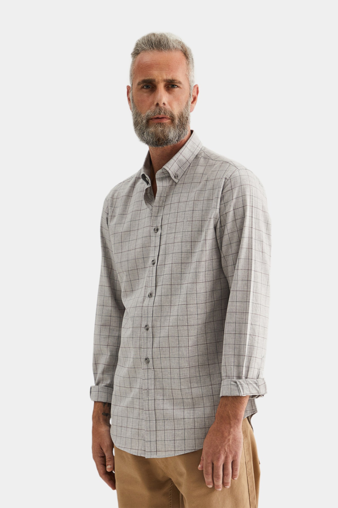 Camisa slim fit 100% algodn