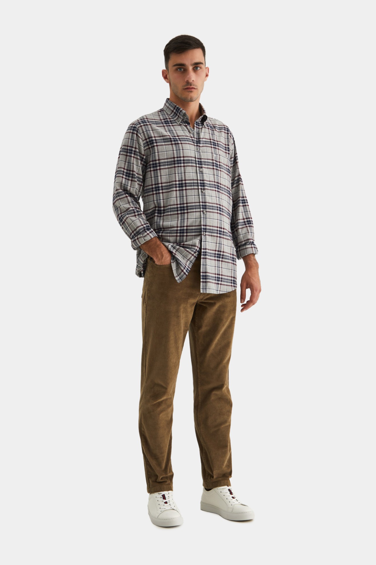 Camisa regular fit 100% algodn