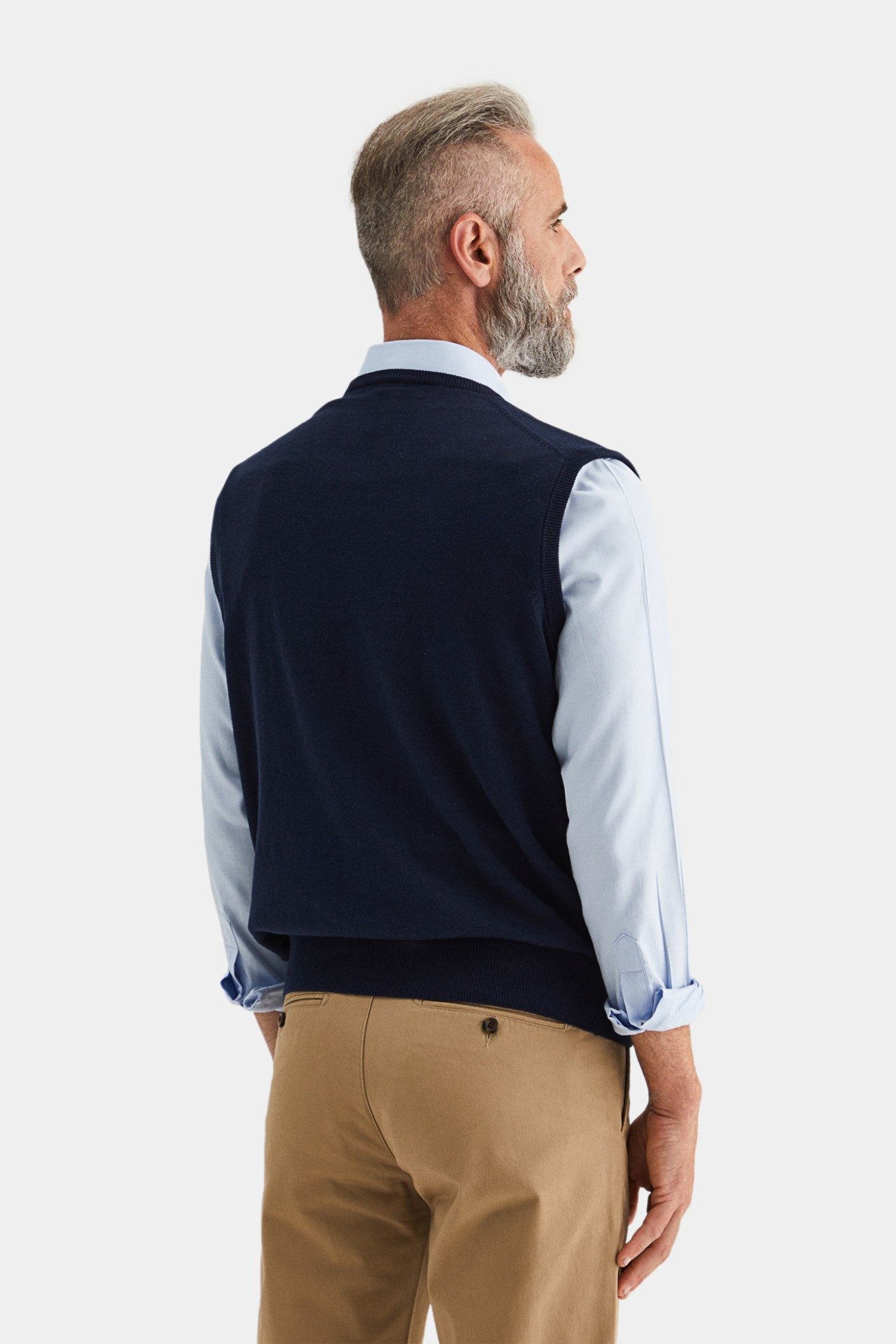 Chaleco de punto con cuello de pico