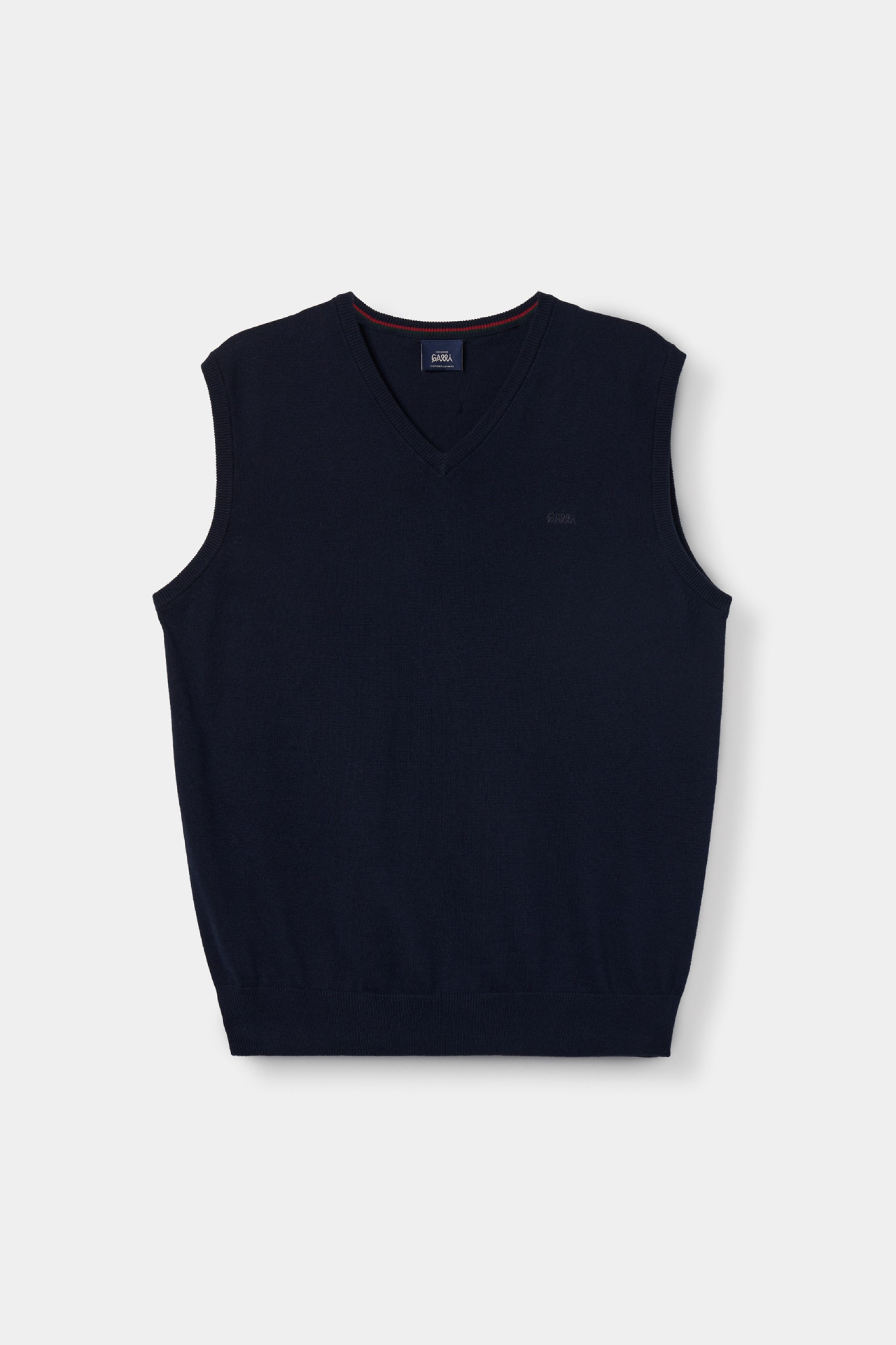 Chaleco de punto con cuello de pico