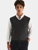 Colete de malha decote em V
