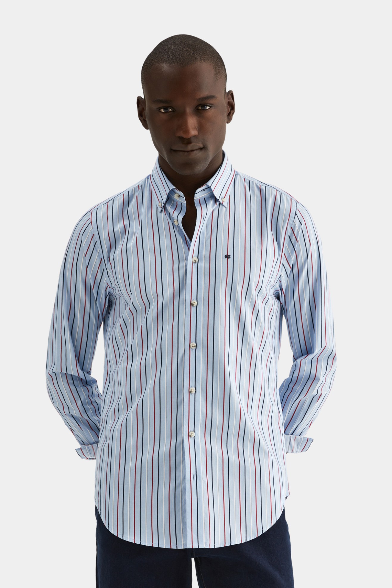 Camisa slim fit 100% algodo