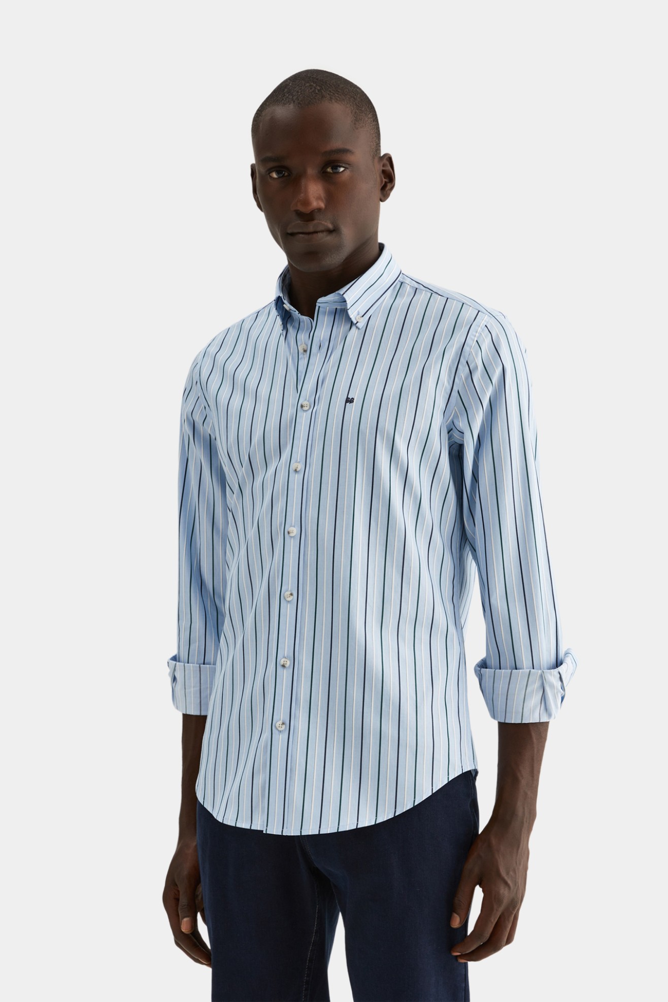 Camisa slim fit 100% algodo