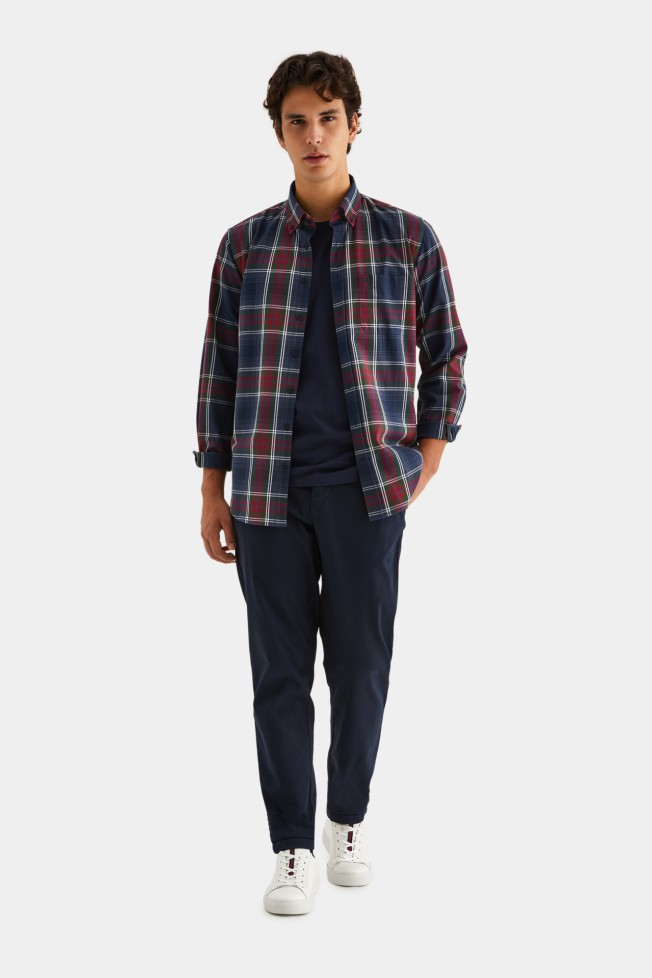 Camisa regular fit de algodn a cuadros