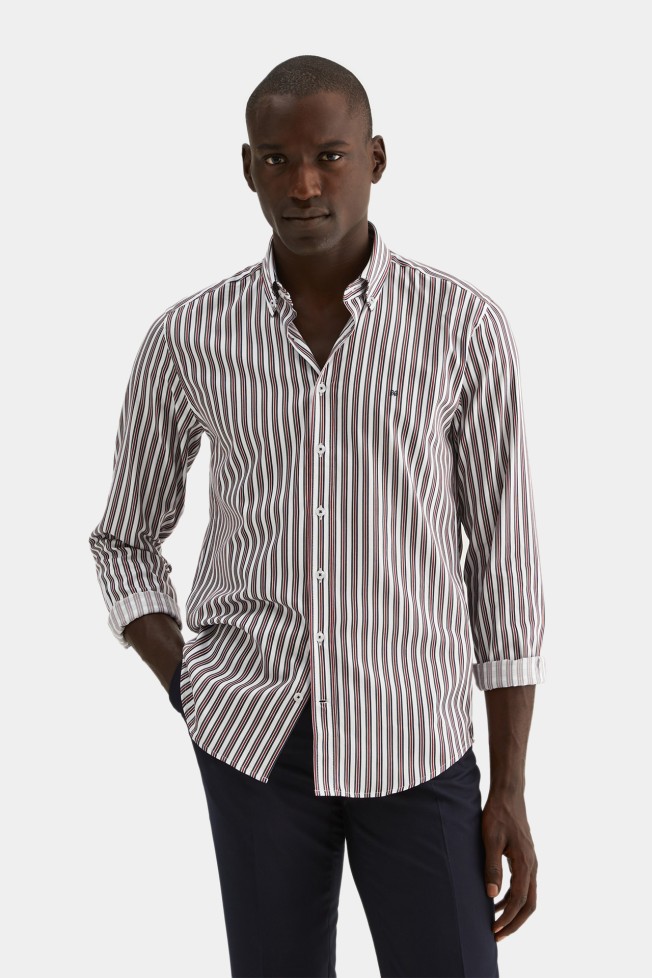 Camisa slim fit 100% algodo
