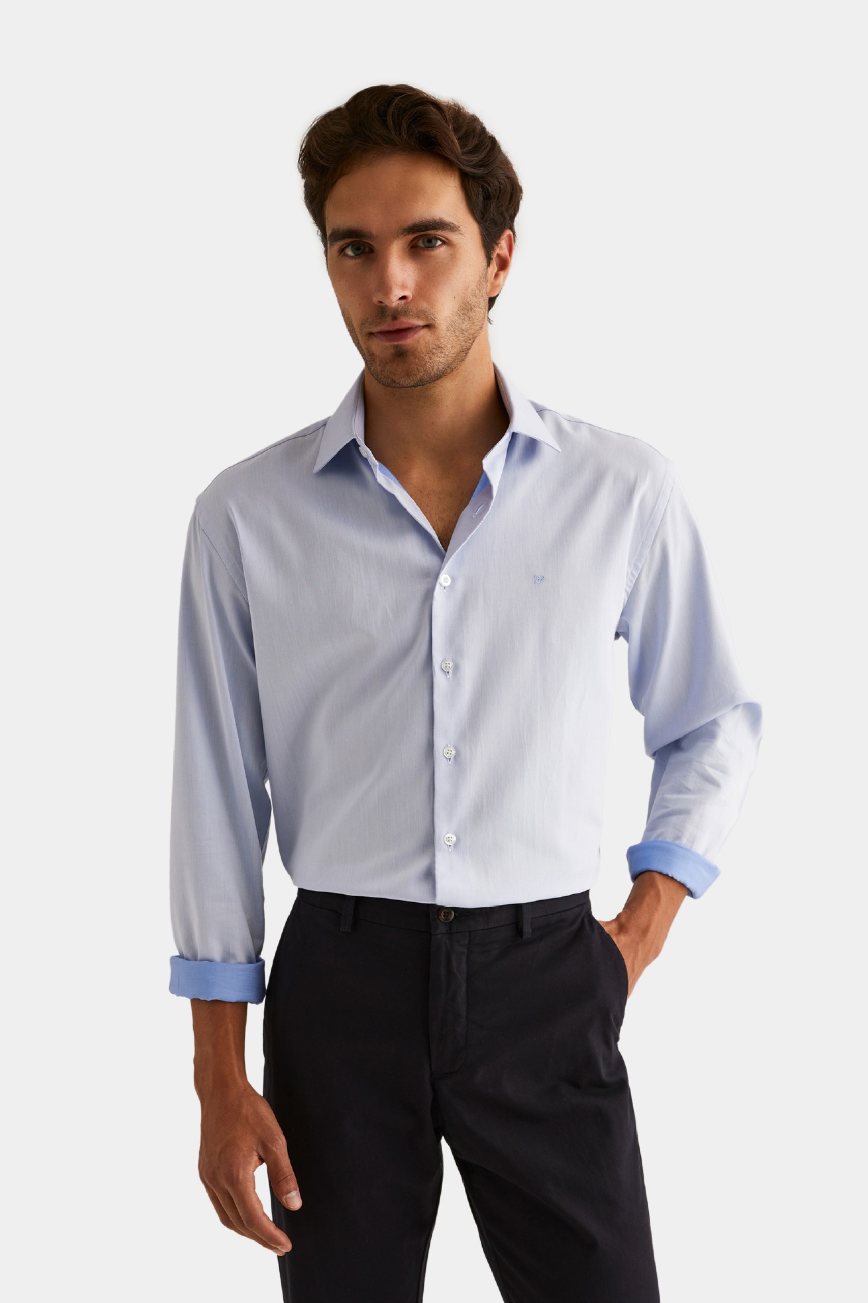Camisa regular fit clásica 100% algodón