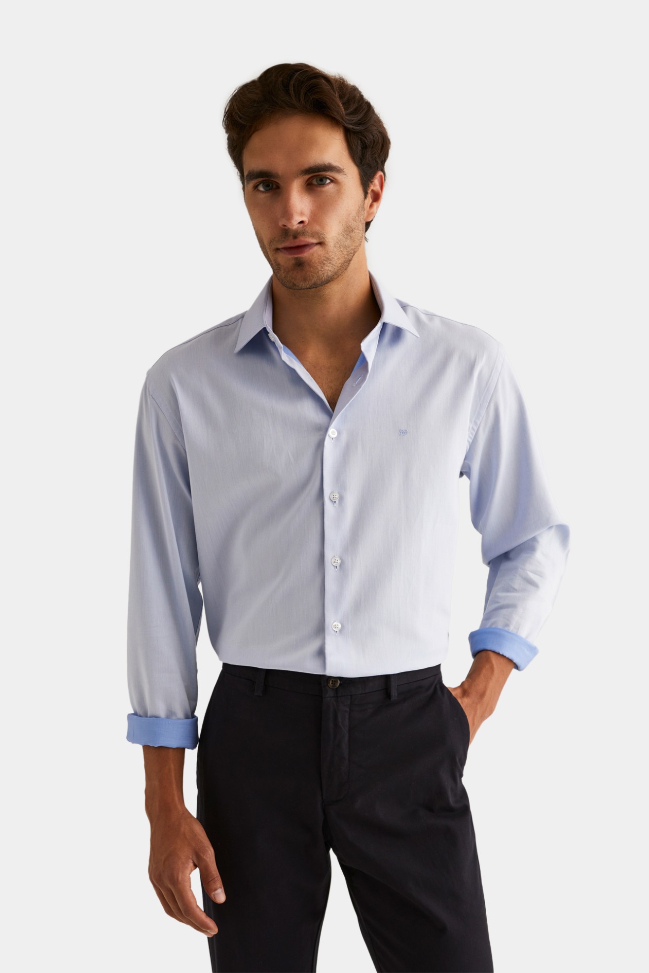 Camisa clssica regular fit 100% algodo