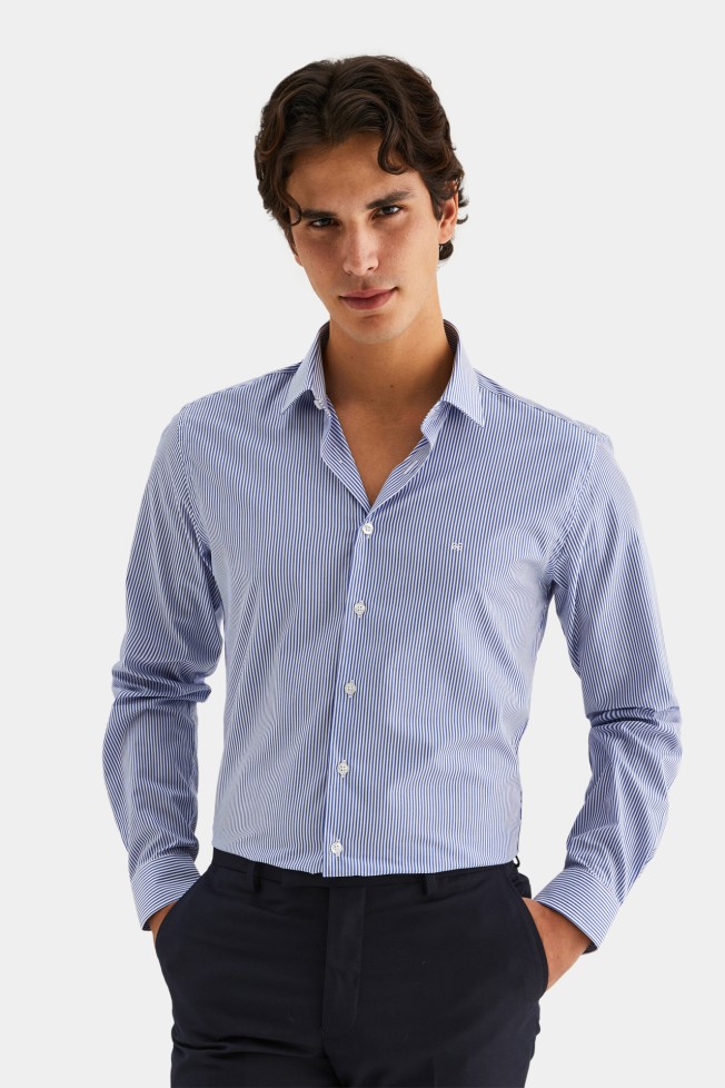 Camisa slim fit 100% algodo