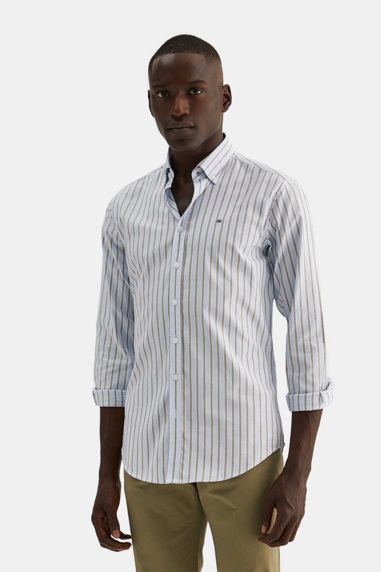 Camisa slim fit 100% algodo