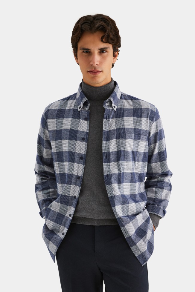 Camisa regular fit 100% algodn