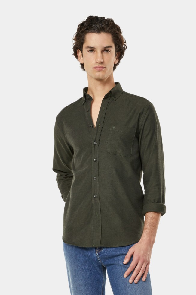 Camisa regular fit em algodo