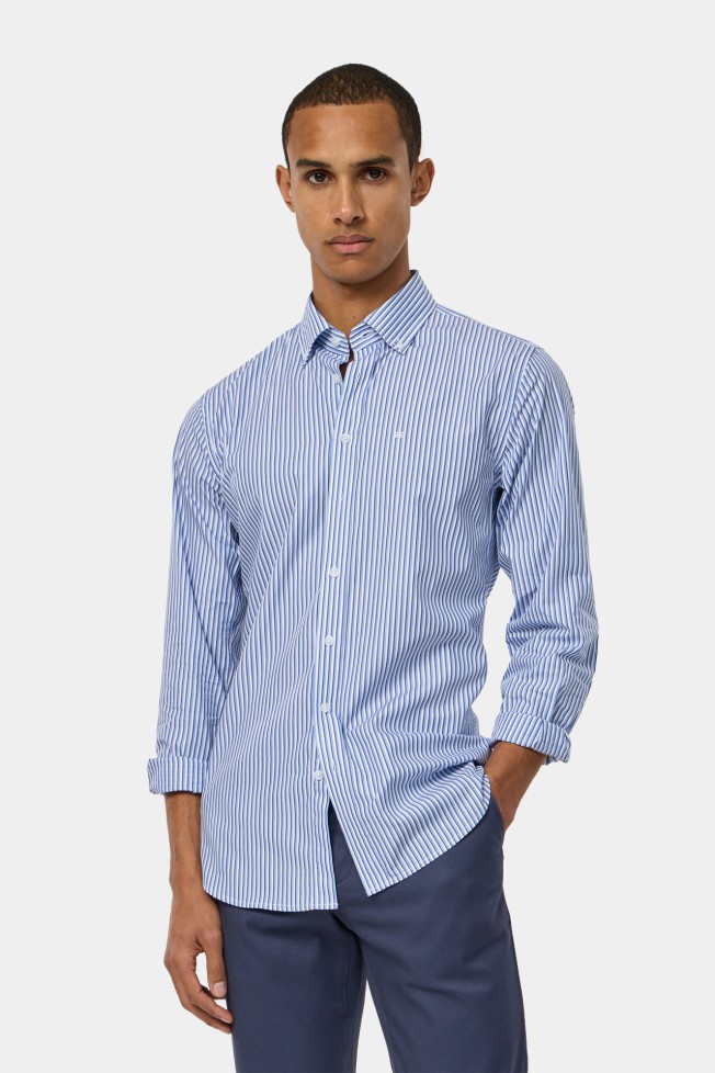 Camisa s riscas slim fit