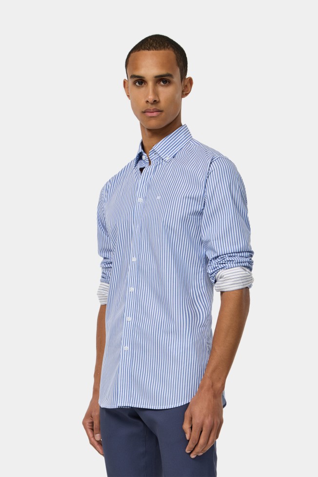 Camisa s riscas slim fit