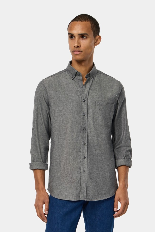Camisa regular fit em algodo