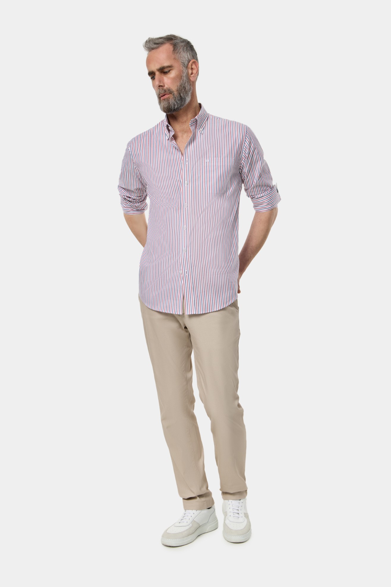 Camisa s riscas regular fit