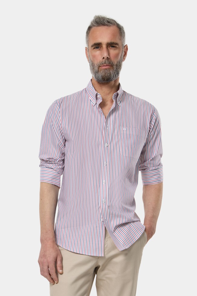 Camisa s riscas regular fit