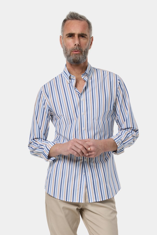Camisa s riscas slim fit
