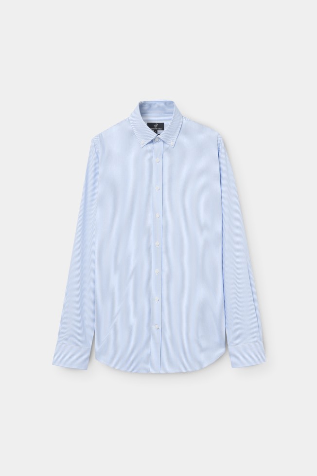 Camisa slim fit às riscas Camisa slim fit às riscas