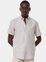 Camisa em linho e algodo regular fit