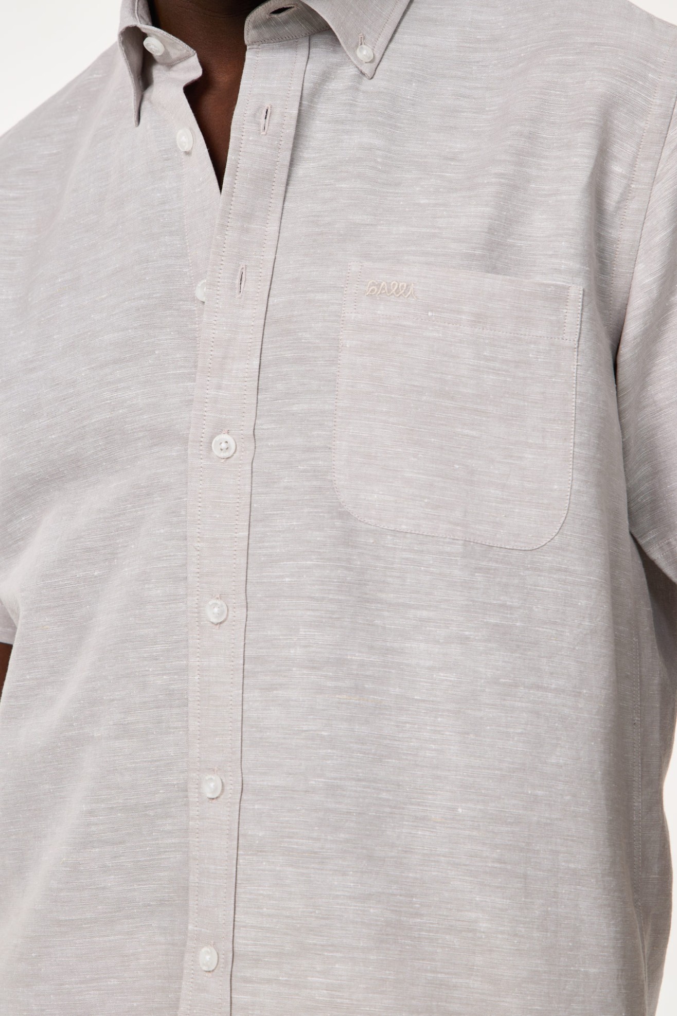 Camisa em linho e algodo regular fit