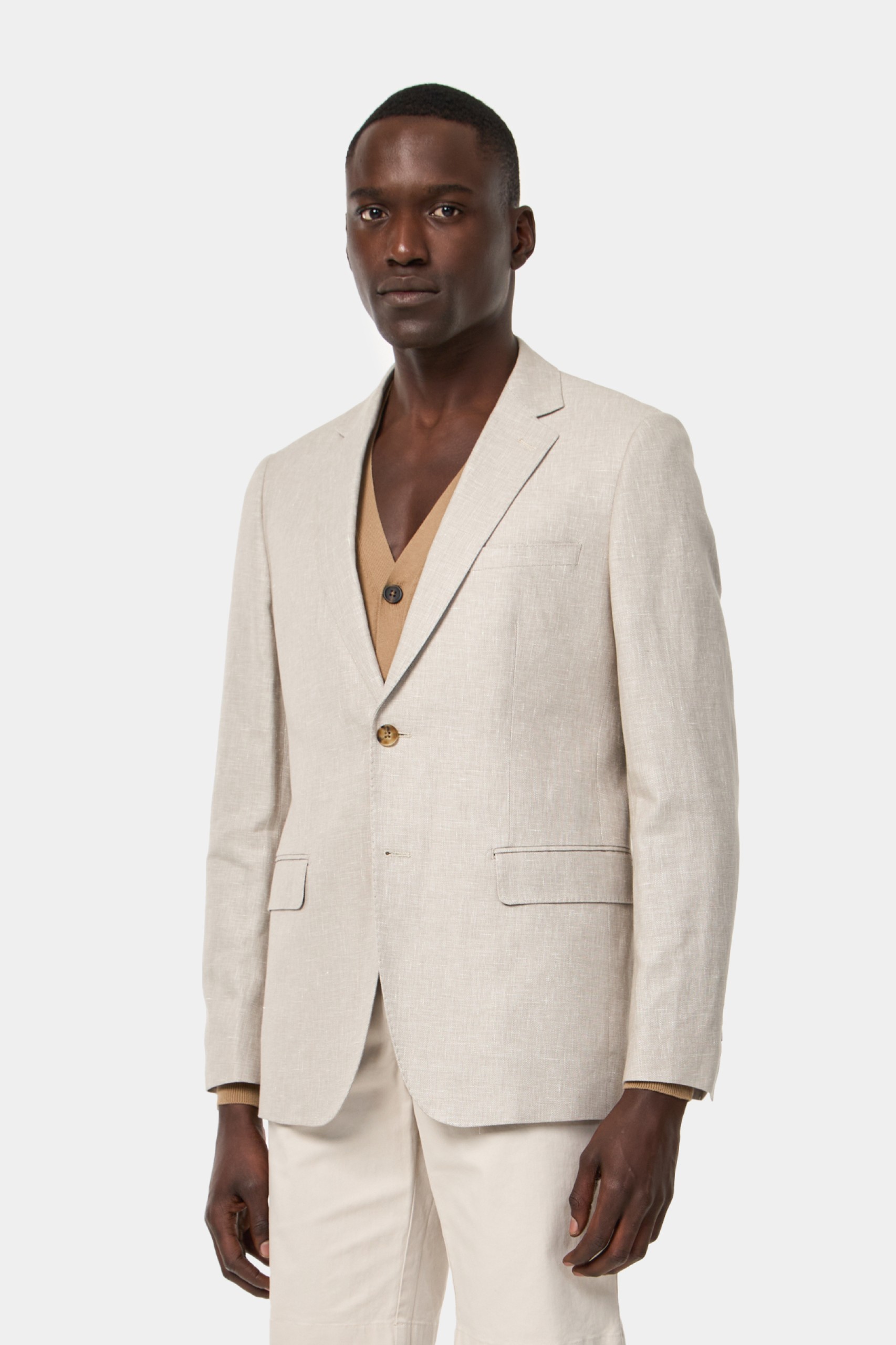 Blazer en lino y algodón slim fit