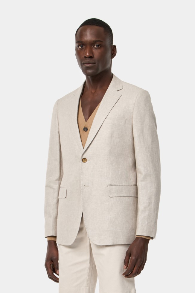 Blazer en lino y algodón slim fit Blazer en lino y algodón slim fit