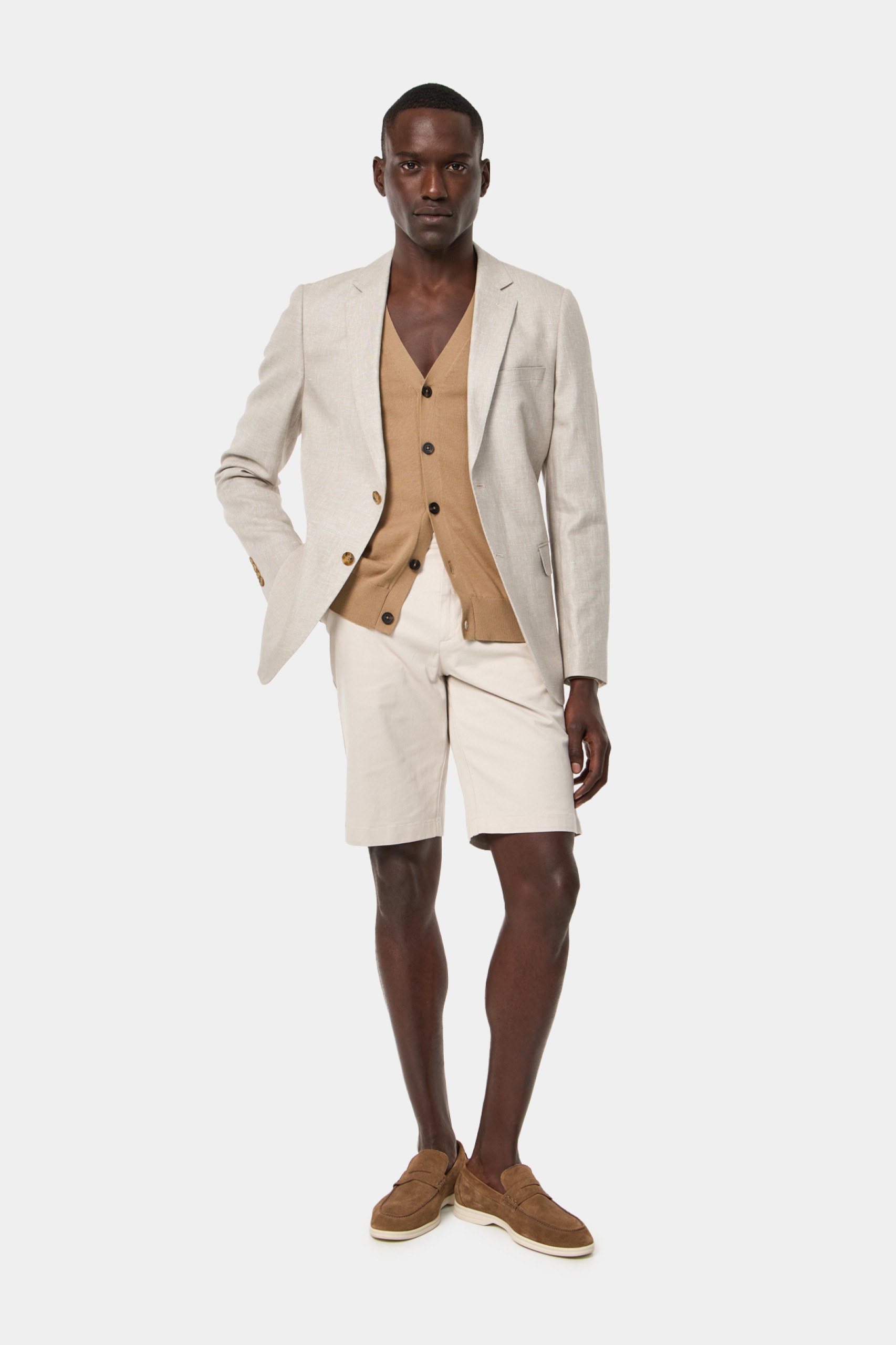 Blazer en lino y algodón slim fit