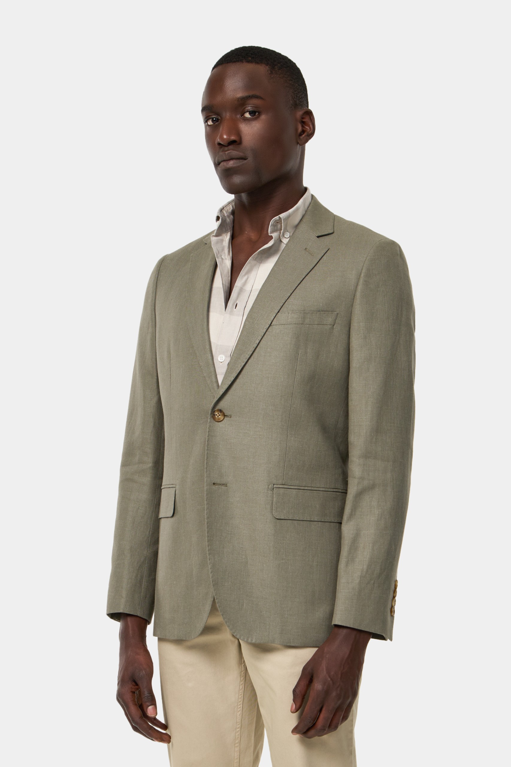 Blazer en lino y algodón slim fit