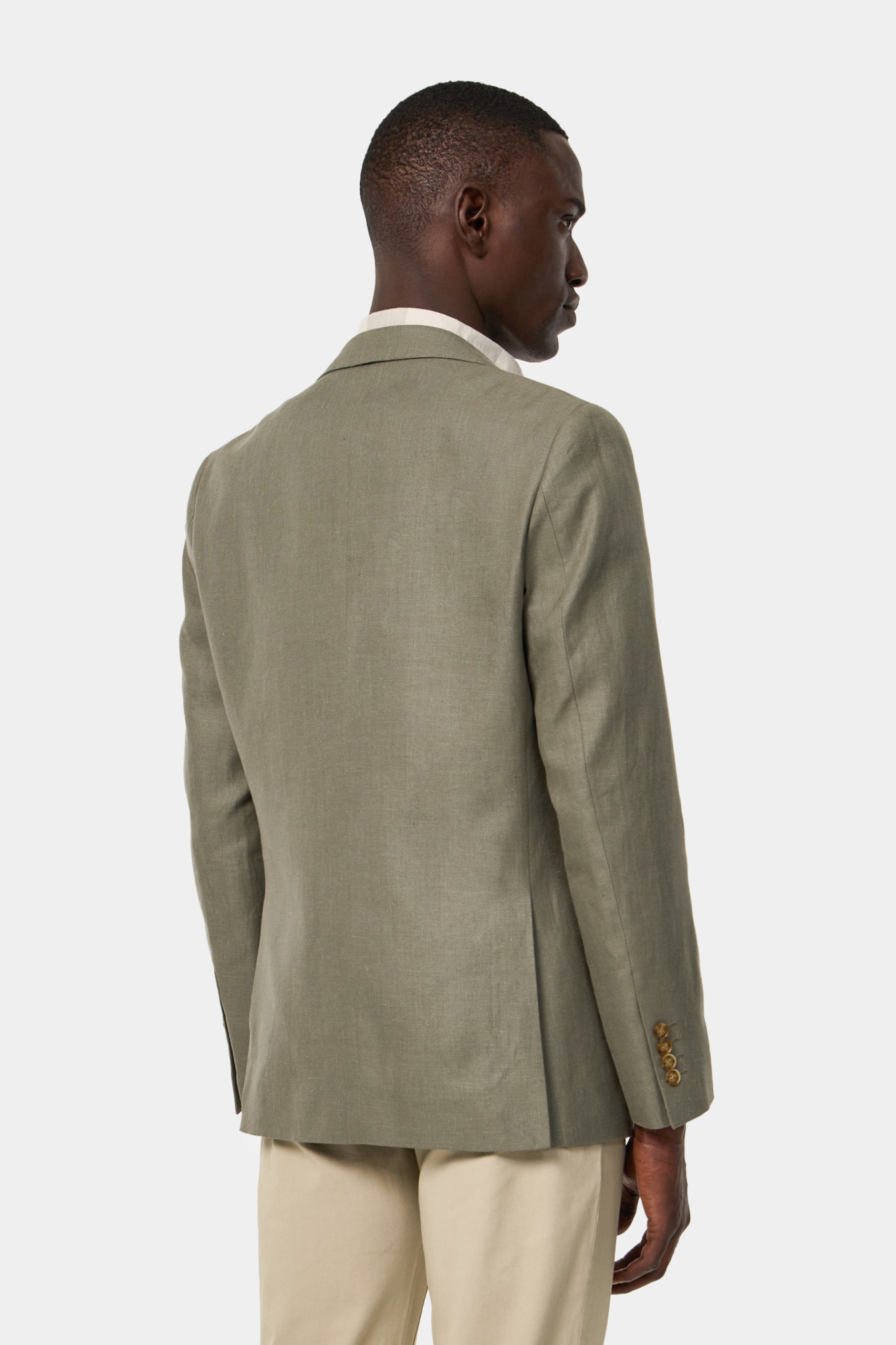 Blazer en lino y algodón slim fit