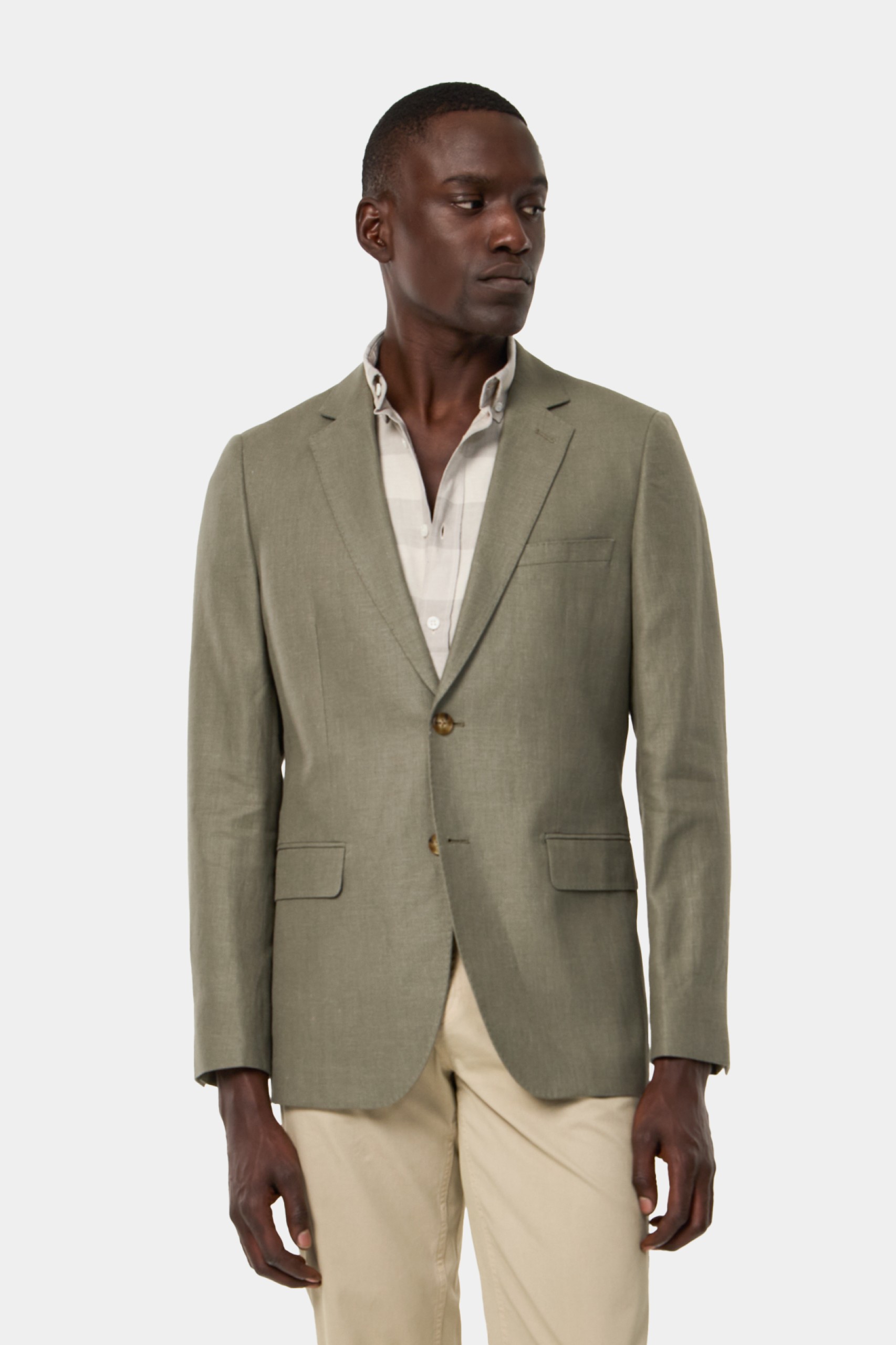 Blazer en lino y algodón slim fit