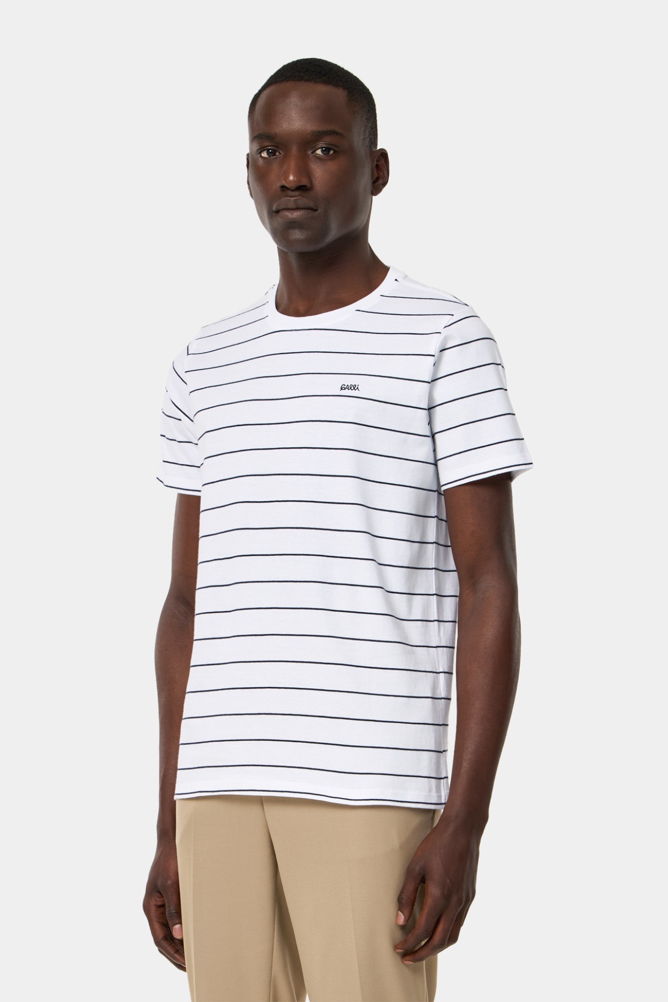 T-shirt s riscas em algodo