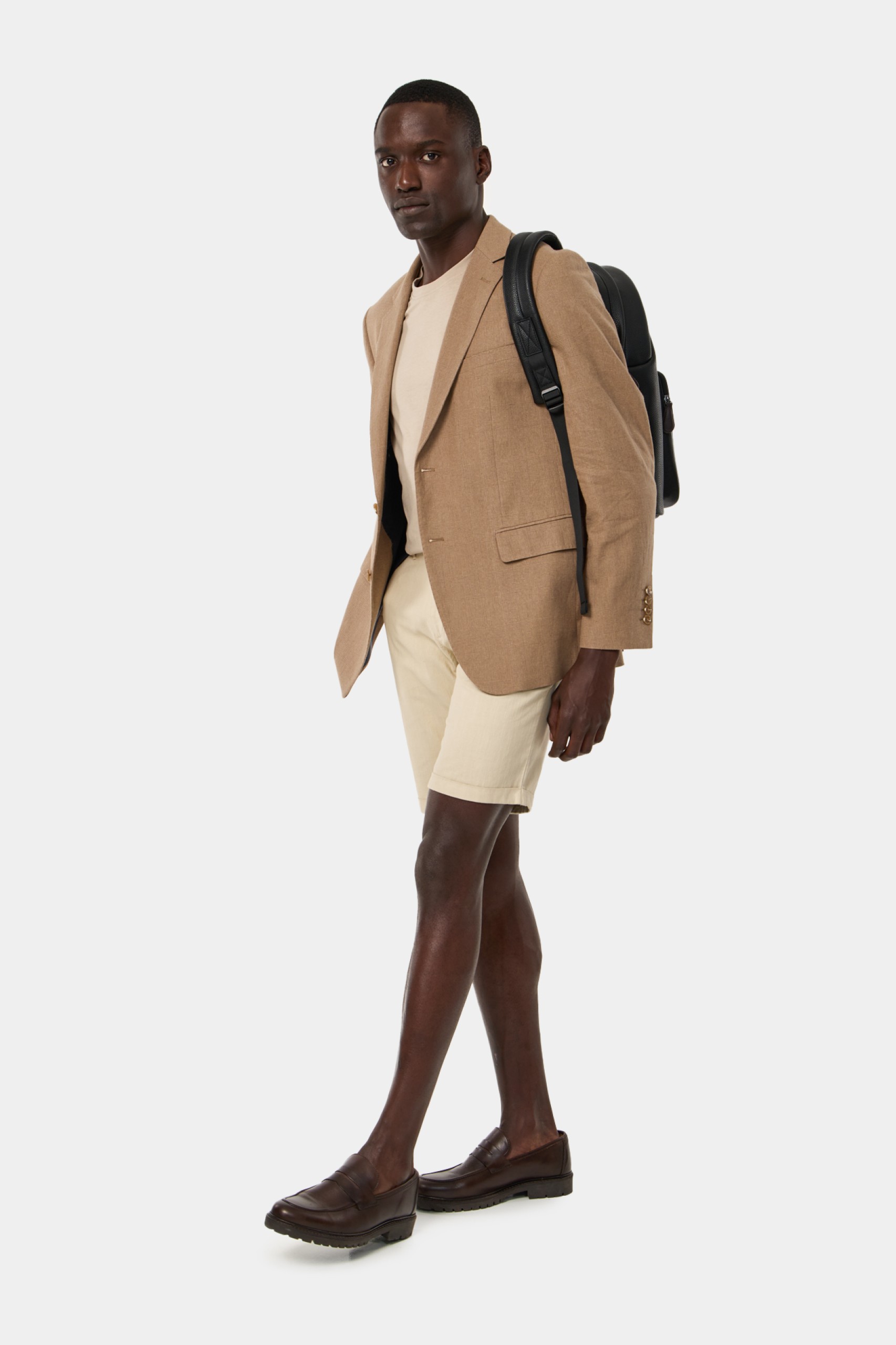 Blazer de lino y algodón regular fit