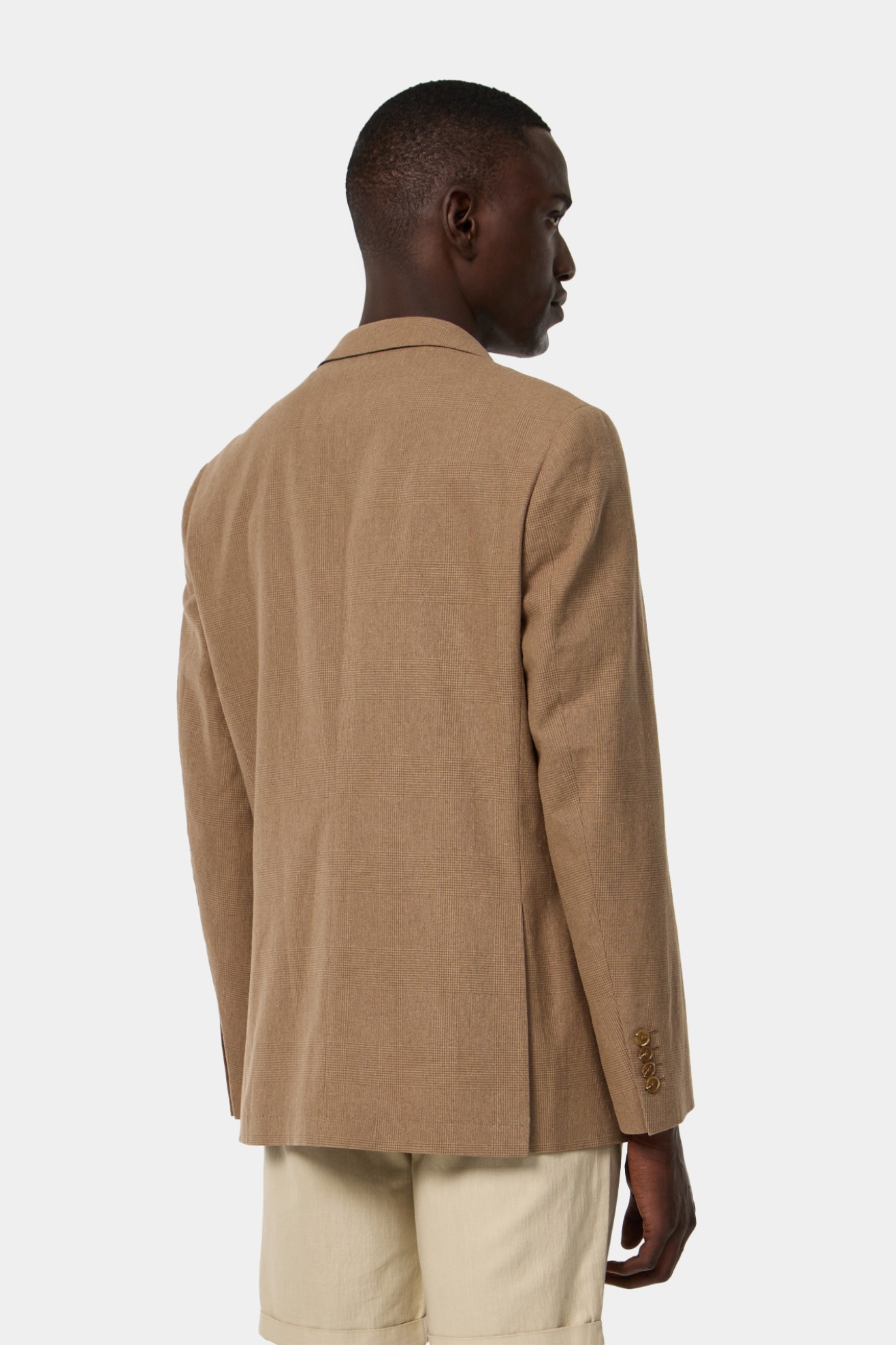 Blazer de lino y algodón regular fit