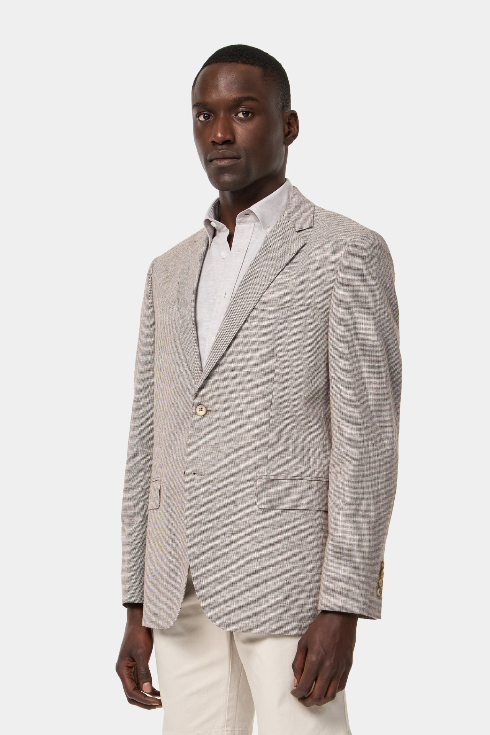 Blazer en lino y algodón regular fit