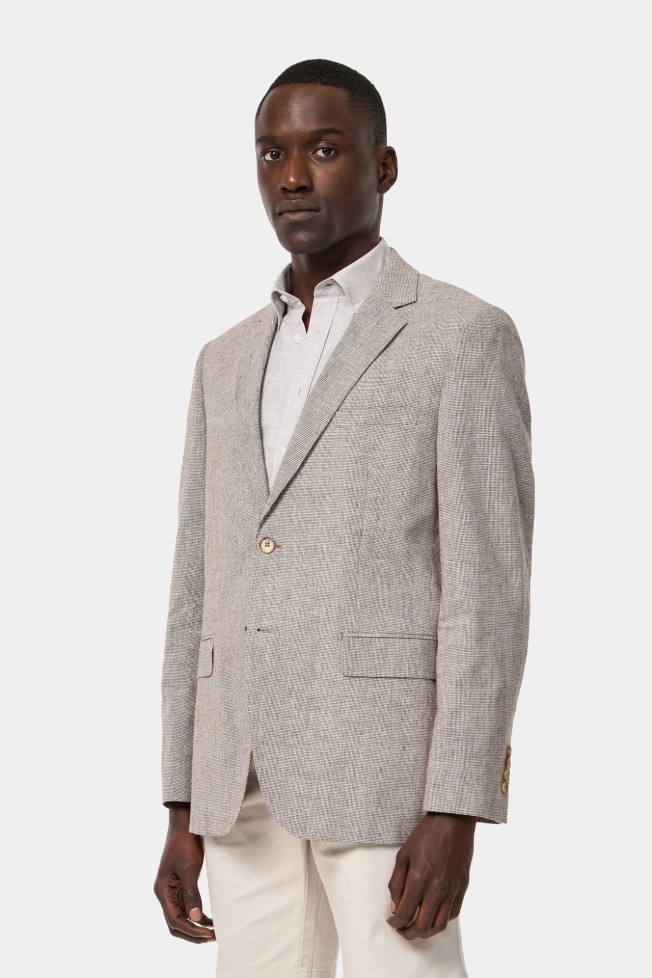 Blazer en lino y algodón regular fit Blazer en lino y algodón regular fit
