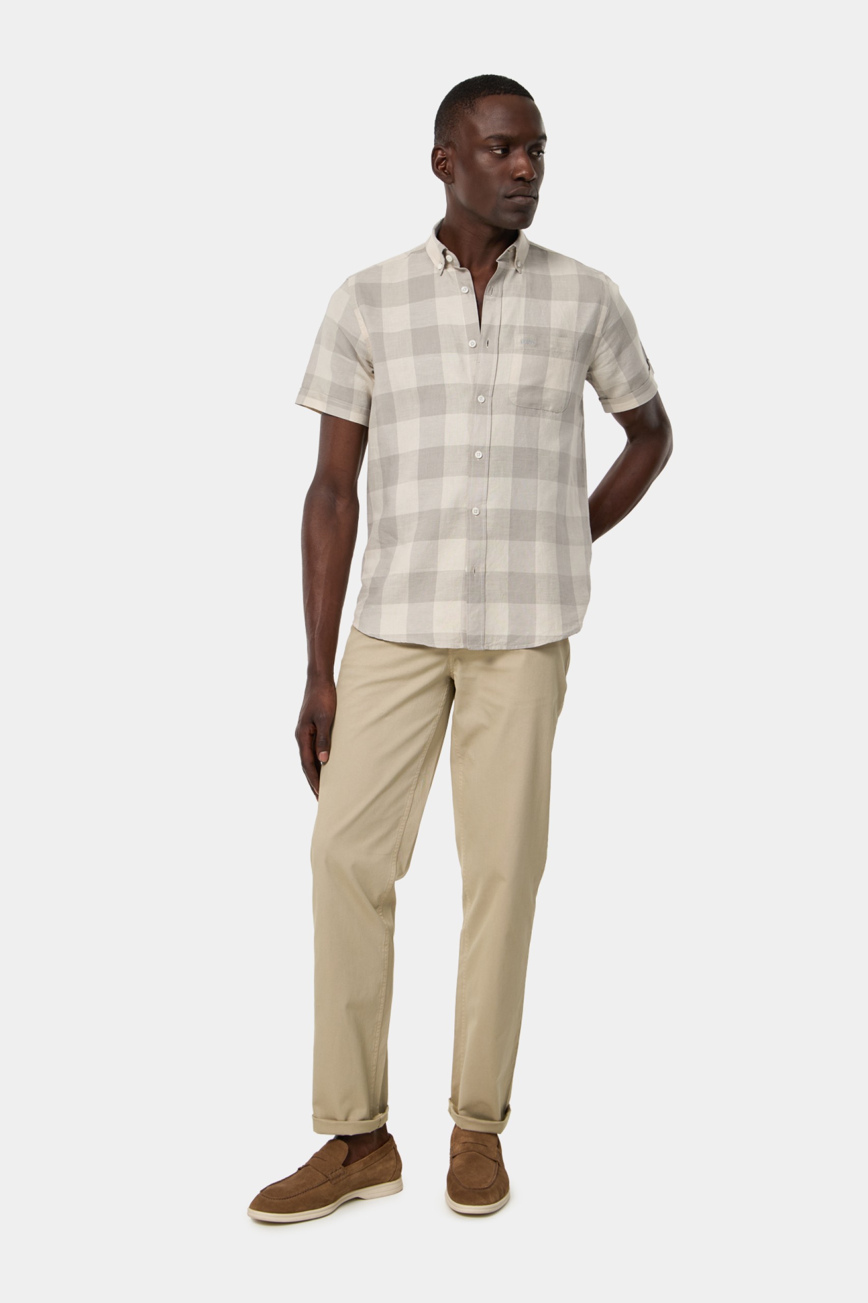 Camisa de cuadros de manga corta