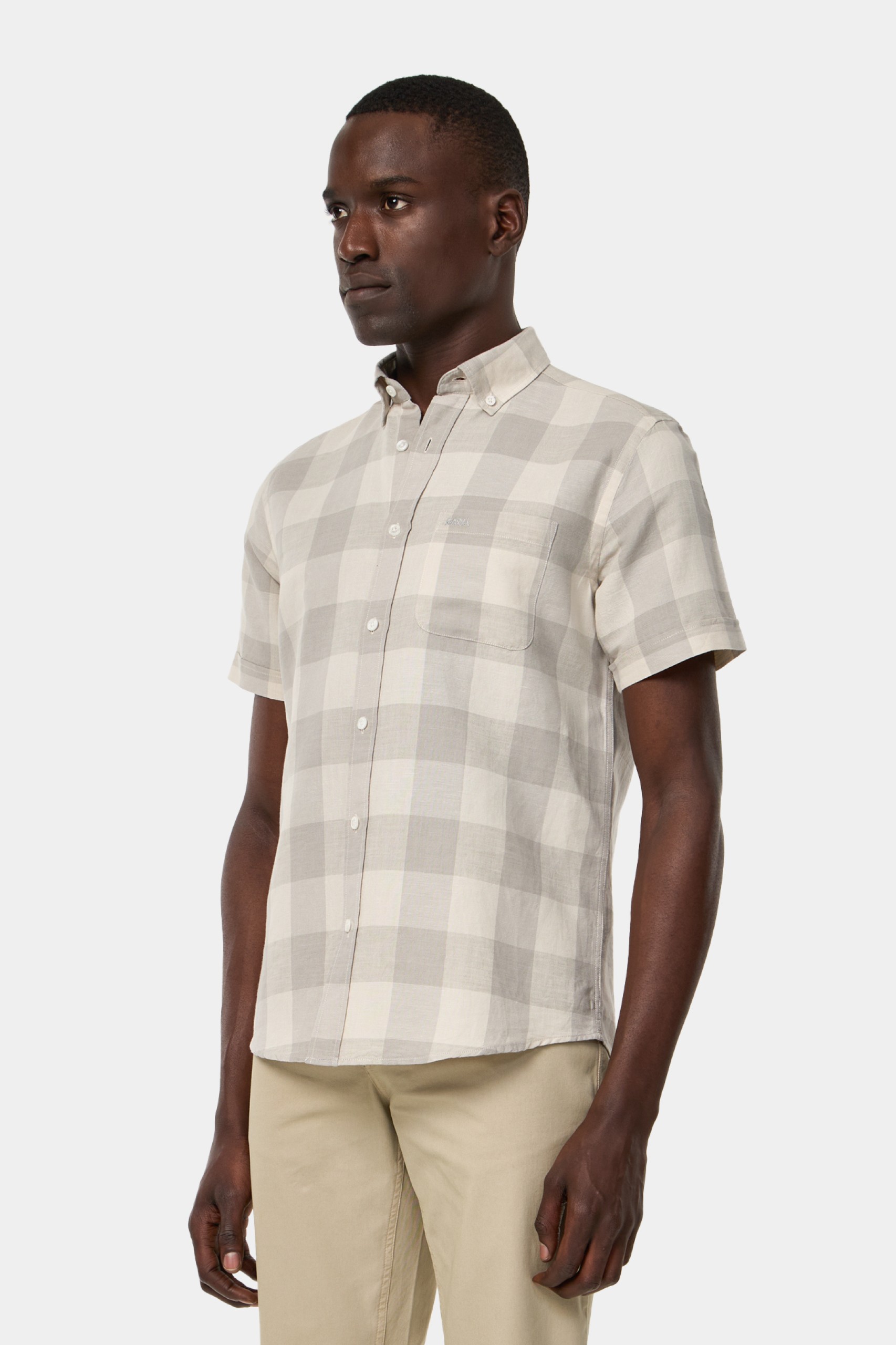 Camisa de cuadros de manga corta