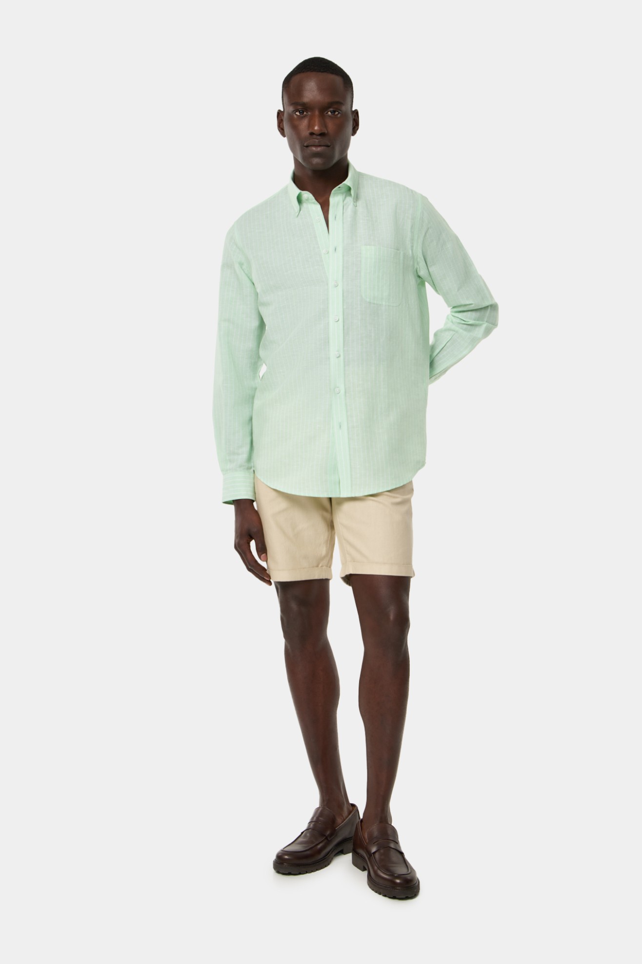 Camisa s riscas regular fit