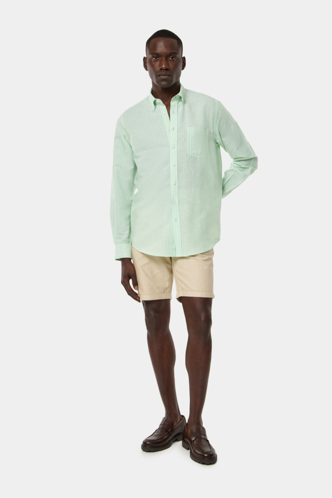 Camisa s riscas regular fit