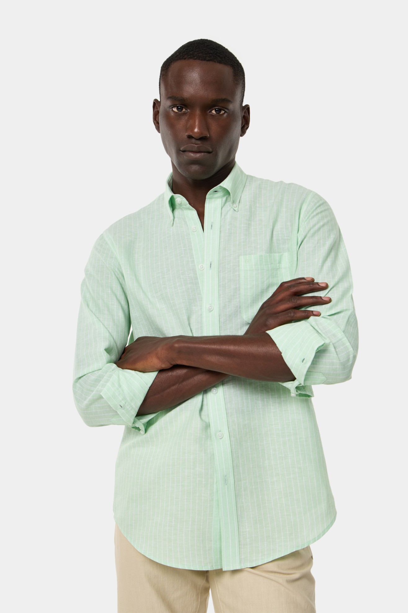 Camisa s riscas regular fit