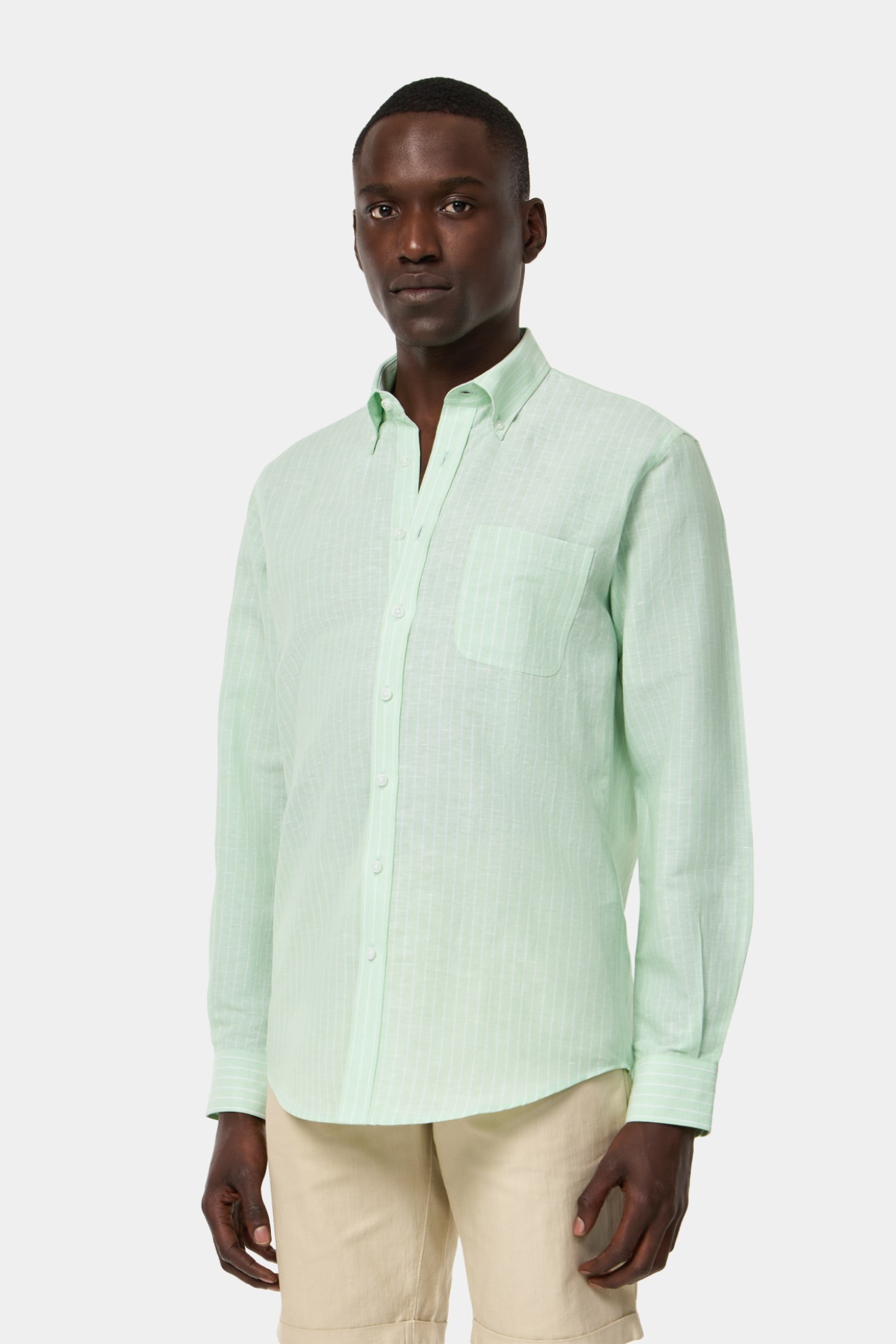 Camisa s riscas regular fit