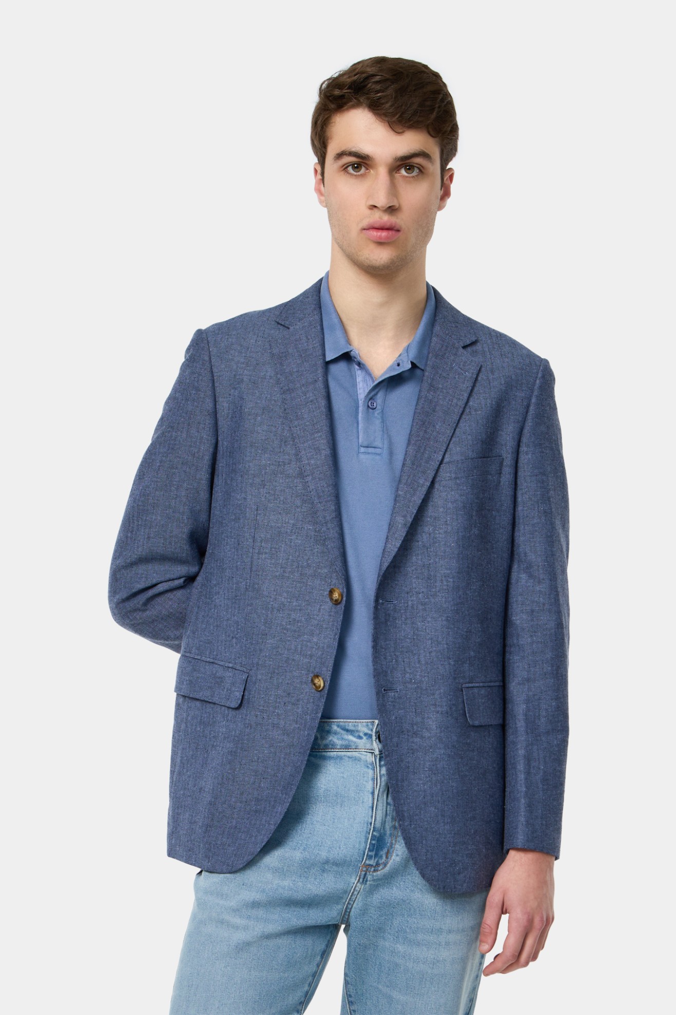 Blazer em linho e algodo regular fit